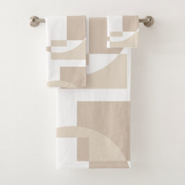 Conjunto De Toalhas Blocos Geométricos Macios – Simples e Elegantes
