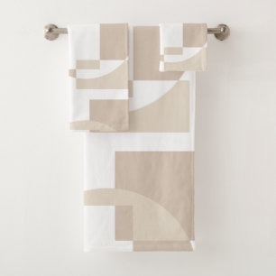 Conjunto De Toalhas Blocos Geométricos Macios – Simples e Elegantes