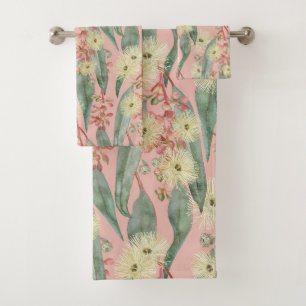 Conjunto De Toalhas Blooms Florais Da Goma Bush - Cor-De-Rosa Esbranqu