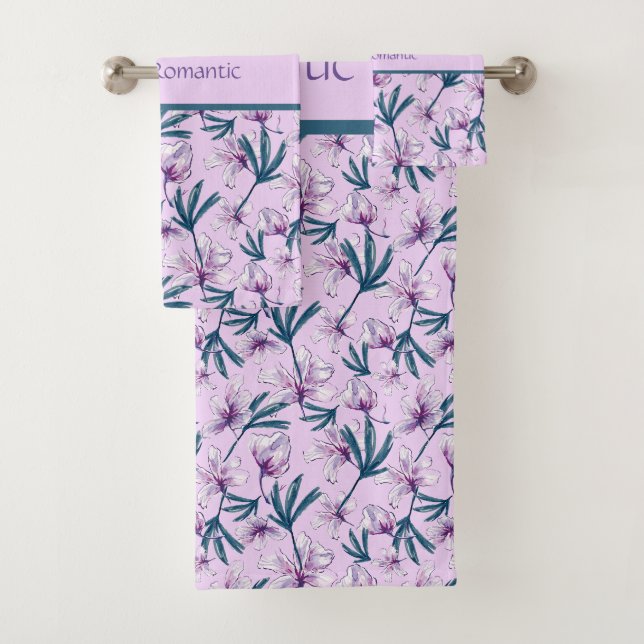 Conjunto De Toalhas Blossom Bliss em Púrpura Suave (Insitu)
