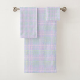 Conjunto De Toalhas  Blue Aqua Praire Plaid