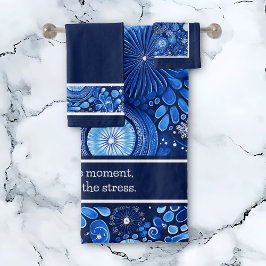 Conjunto De Toalhas Blue Botanic Shibori dizendo