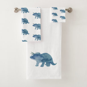 Conjunto De Toalhas Blue Dinosaur Triceratops Bath Totoset