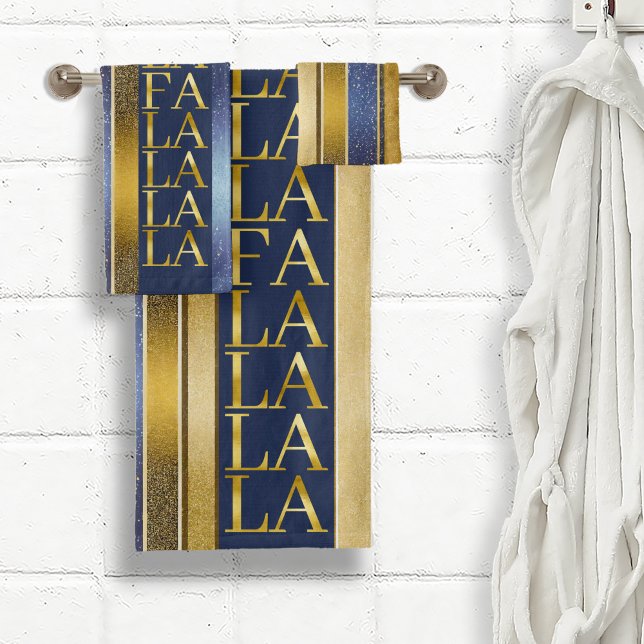 Conjunto De Toalhas Blue Dourado Natal Fa La Pattern#27 ID1009 (Criador carregado)