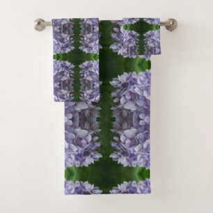 Conjunto De Toalhas Blue Hydrangea Petals Abstrato Floral