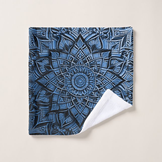 Conjunto De Toalhas Blue Mandala (Pano de lavar)
