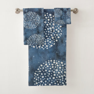 Conjunto De Toalhas Blue Modern Shibori Indigo