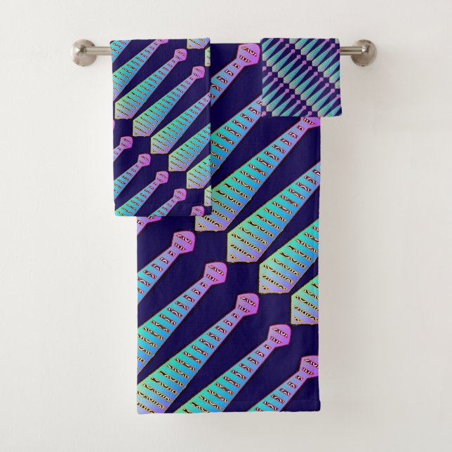 Conjunto De Toalhas Blue Rainbow Decorative Designer  (Insitu)