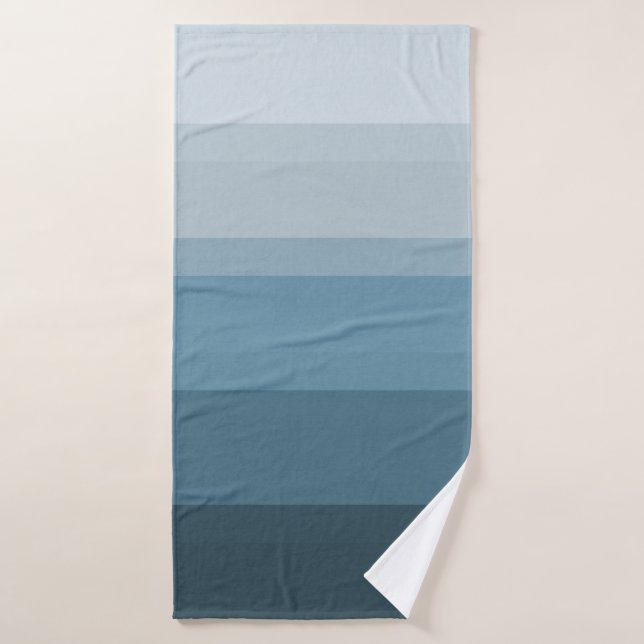 Conjunto De Toalhas Blue Strips Legal Ocean Colors Chic Designer (Toalha de Banho)