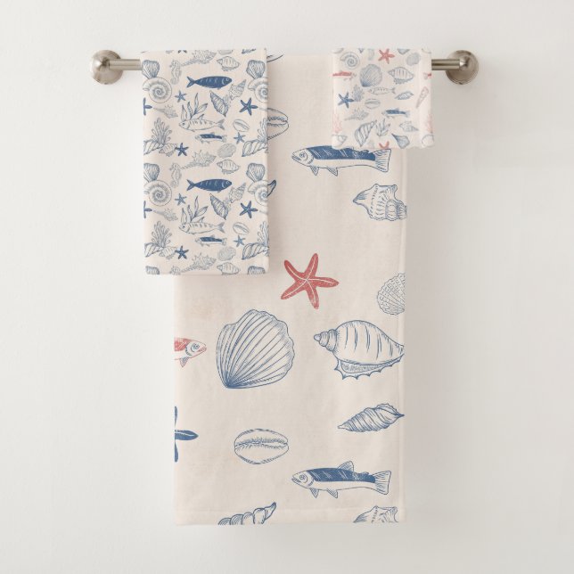 Conjunto De Toalhas Blue toile Ocean Towel (Insitu)