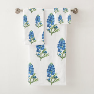 Conjunto De Toalhas Bluebonnets Texas State Blue Flowcolor