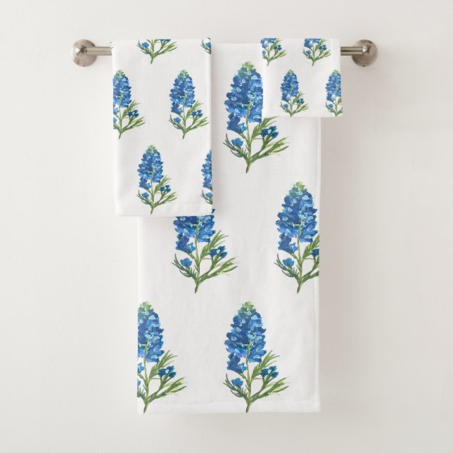 Conjunto De Toalhas Bluebonnets Texas State Blue Flowcolor (Insitu)