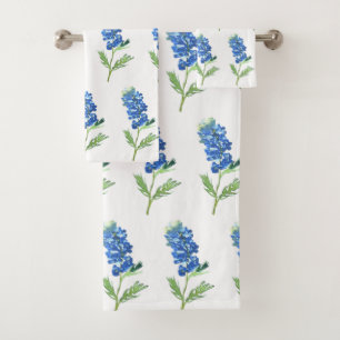 Conjunto De Toalhas Bluebonnets Texas State Blue Flowcolor