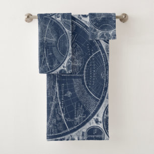 Conjunto De Toalhas Blueprint do Mundo