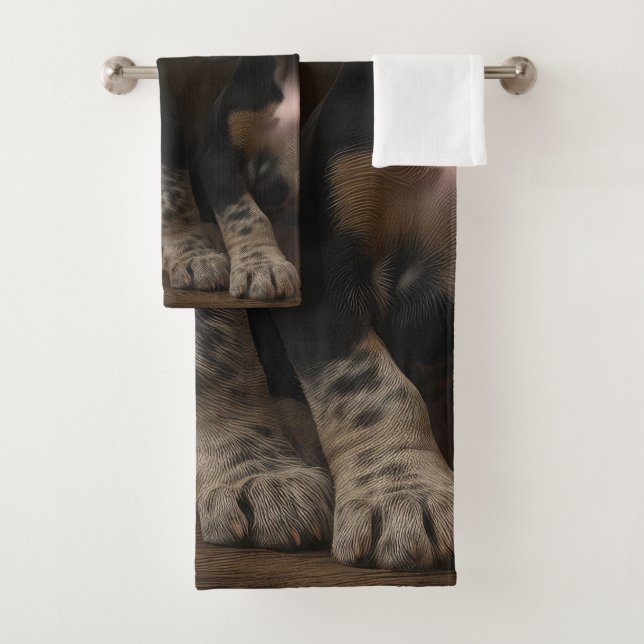 Conjunto De Toalhas Bluetick Conhound Puppy Autumn - Pumpkin (Insitu)