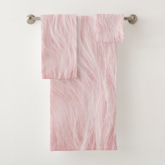 Conjunto De Toalhas Blush Faux Highland Cow fur #1 (Pele Faux) #animal (Insitu)