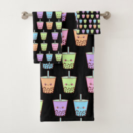 Conjunto De Toalhas Boba Milk Tea Flavors