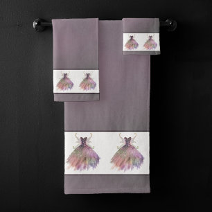 Conjunto De Toalhas Bohemian Fairy Ball Gown Chá de vinho de Mão Mud