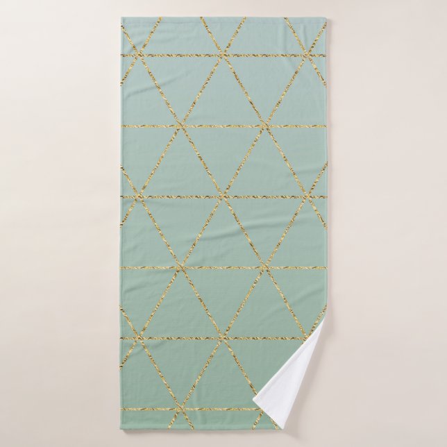 Conjunto De Toalhas Boho Boêmio Chic Dourado & Geométrico Glam (Toalha de Banho)