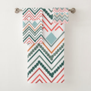 Conjunto De Toalhas Boho Chevron