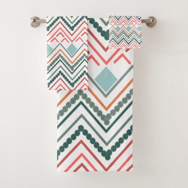 Conjunto De Toalhas Boho Chevron (Insitu)