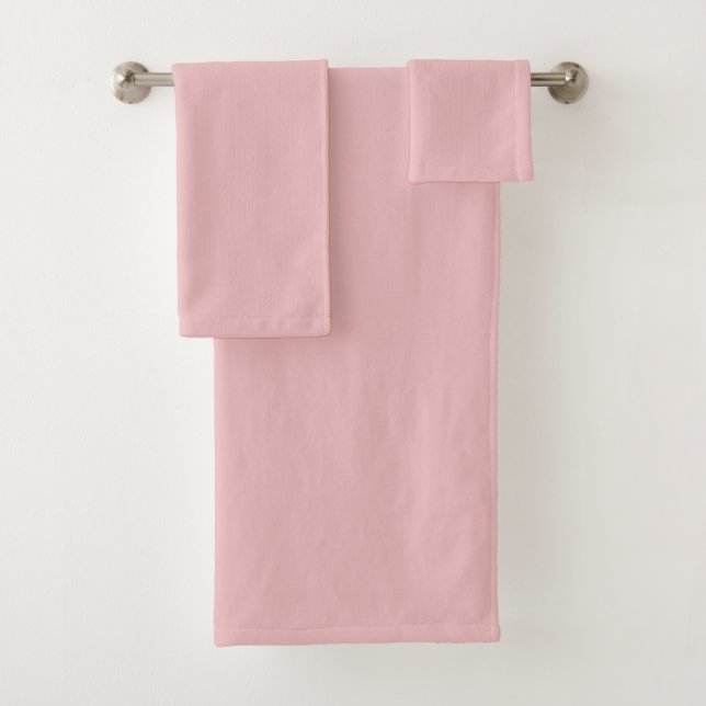 Conjunto De Toalhas Boho Chic Rosa Cor Sólida (Insitu)