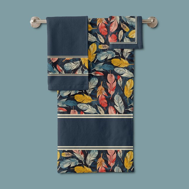 Conjunto De Toalhas Boho Feathered Quiet Mind (Criador carregado)