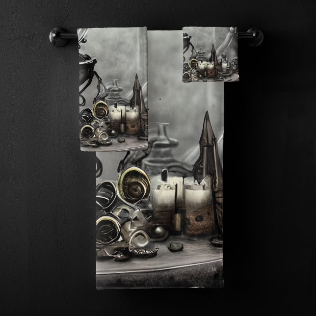 Conjunto De Toalhas Bola de cristal roxo e artigos de bruxaria ornamen (Criador carregado)