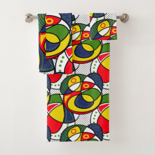 Conjunto De Toalhas Bola Verde Azul Amarela