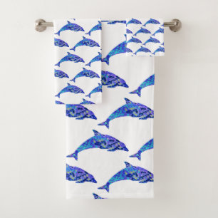 Conjunto De Toalhas Bolha para cima de golfinho
