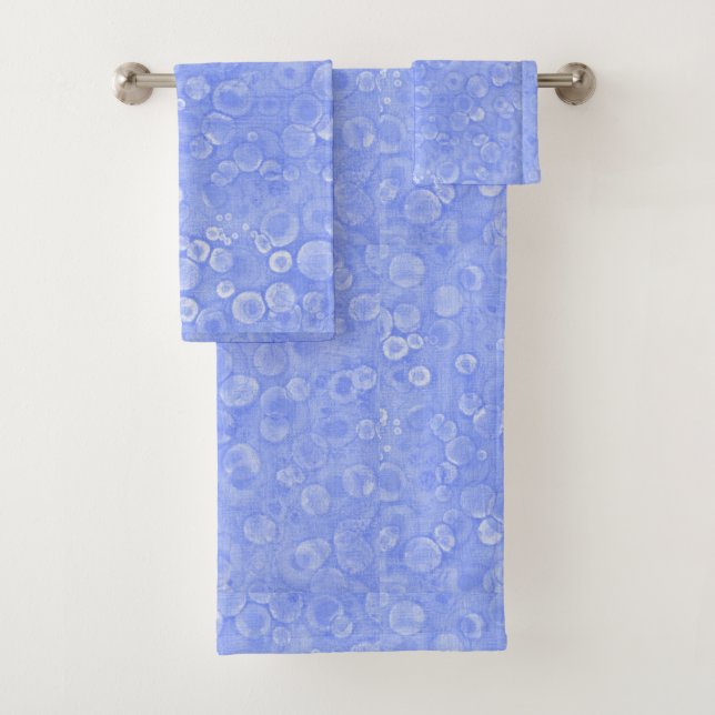 Conjunto De Toalhas Bolhas Azuis E Brancas (Insitu)