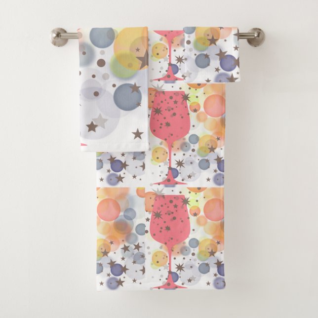 Conjunto De Toalhas Bolhas de Champanhe (Insitu)