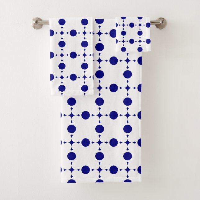 Conjunto De Toalhas Bolinhas Azuis marinho, Padrão de Bolinhas, Pontos (Insitu)