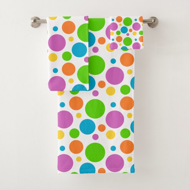 Conjunto De Toalhas Bolinhas coloridas (Insitu)