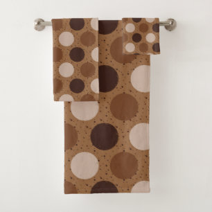 Conjunto De Toalhas Bolinhas de tons da Terra