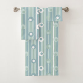 Conjunto De Toalhas Bolinhas e tiras incríveis, Vidro marinho, Azul