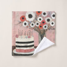 Bolo de Aniversário Chic e Flores de Gerbera