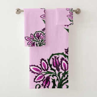 Conjunto De Toalhas Bolotas de Flores de Arte Folclórica