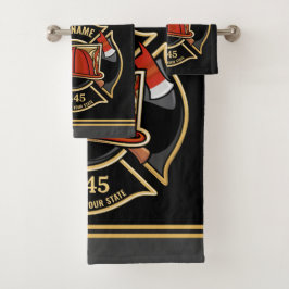 Conjunto De Toalhas Bombeiro ADD NAME Crachá de Bombeiros