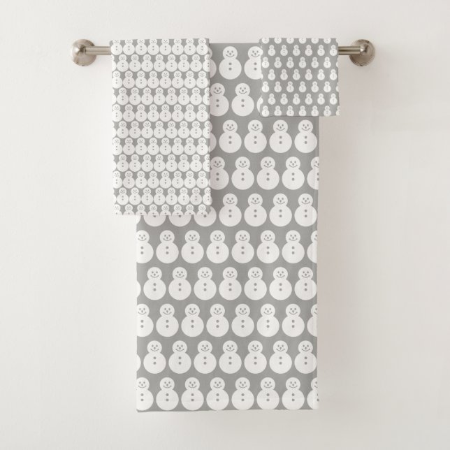 Conjunto De Toalhas Bonecos de neve do cinza do inverno (Insitu)