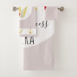 Conjunto De Toalhas Bonita Aquarela, Garota de Bebê, Princesa com Nome