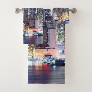 Conjunto De Toalhas Bonita cidade à noite