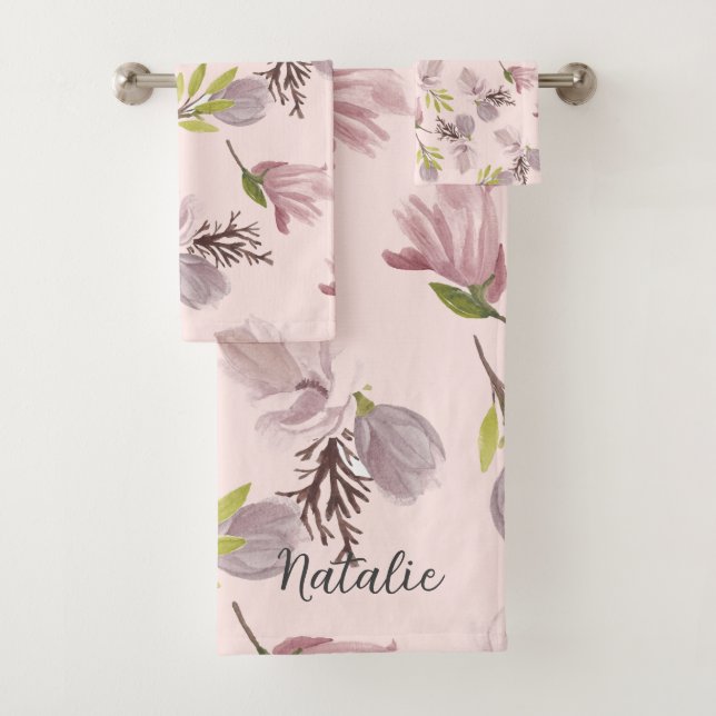 Conjunto De Toalhas Bonito e romântico, cor-de-rosa (Insitu)