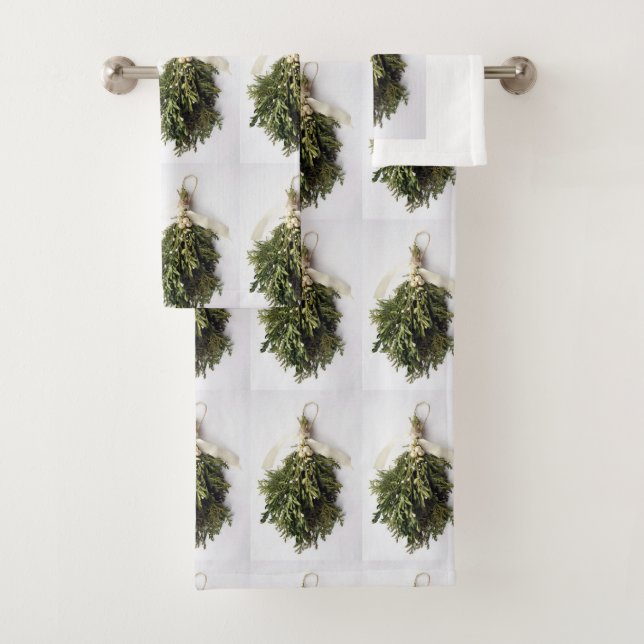 CONJUNTO DE TOALHAS **BONITO MISTLETOE** CHRISTMAS TOWEL (Insitu)