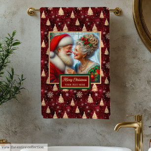 Conjunto De Toalhas Bonito Sr. e Sra. Claus Christmas Bath Towel