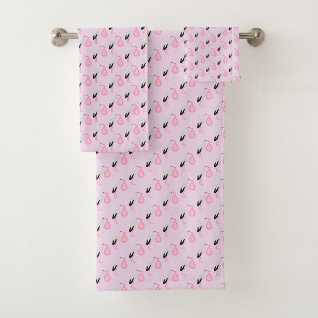 Conjunto De Toalhas Bonito Tempestade de Bebê Rosa (Insitu)