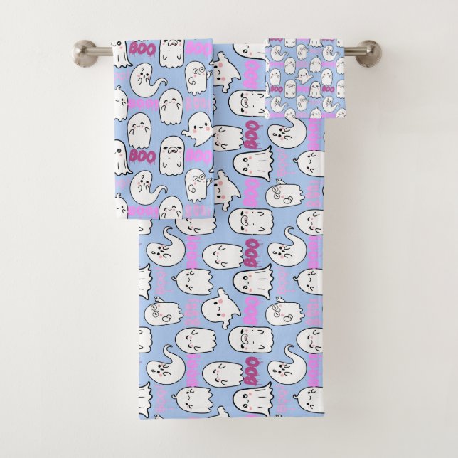 Conjunto De Toalhas Boo, fantasma.b L Blue BG (Insitu)