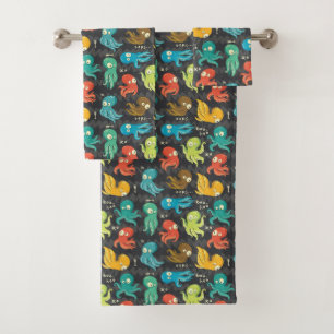Conjunto De Toalhas Boo Octopus Multicolor Kids Clothing & Décor