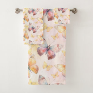 Conjunto De Toalhas Borboleta Aquarela