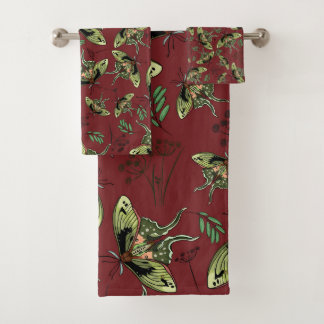 Conjunto De Toalhas Borboleta aquosa e flor de lavanda Yoga Mat